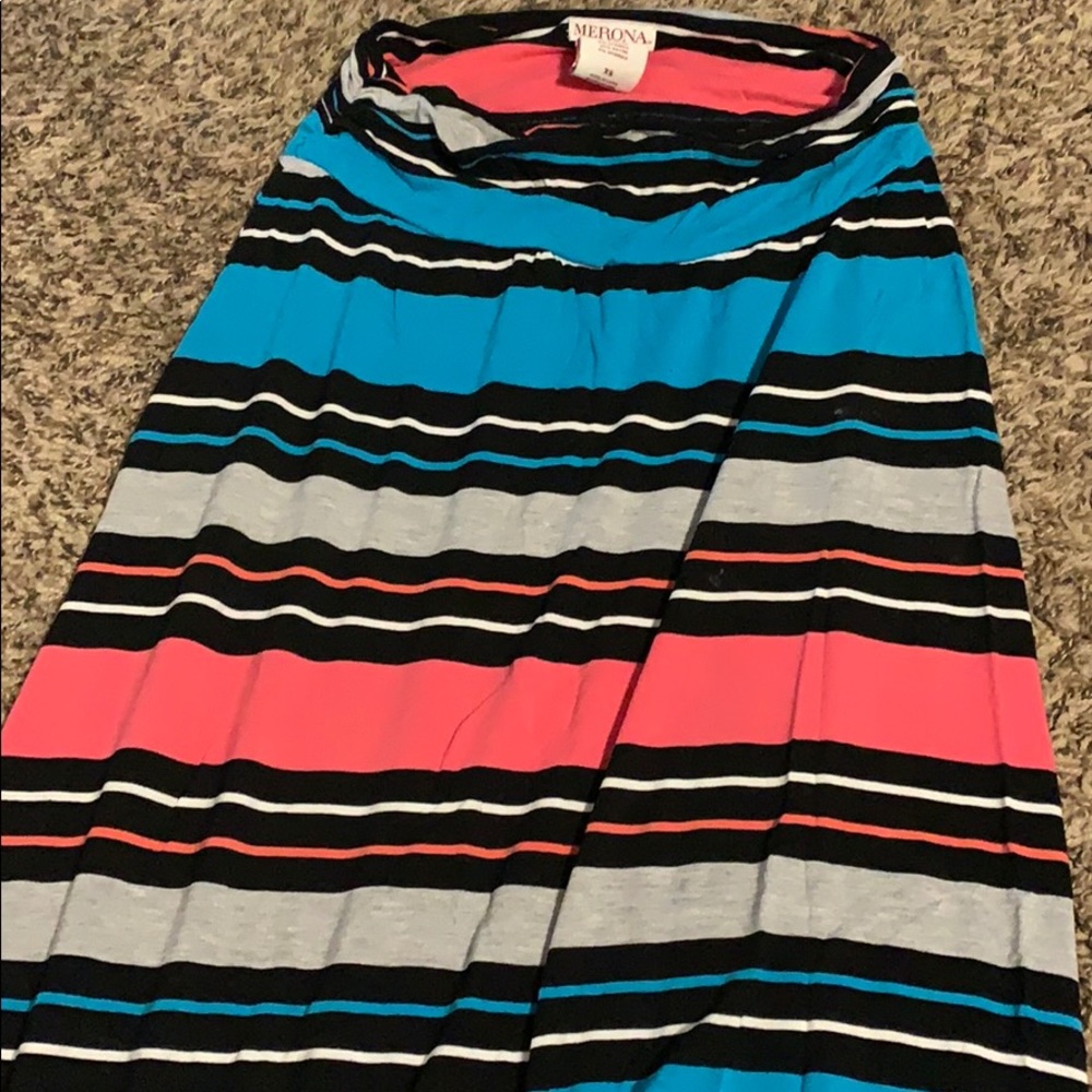 Pink and blue maxi skirt